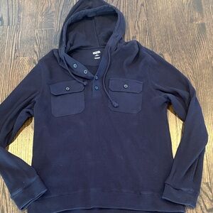 Michael Kors Women’s Waffle Dark Blue Hoodie Front Pockets Size XL